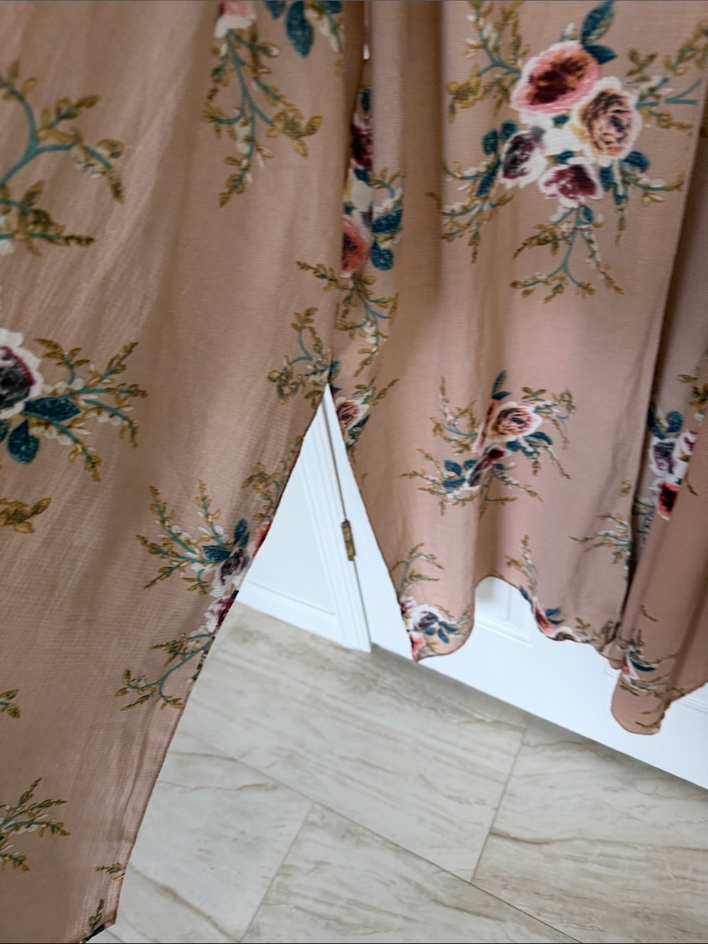 Floral Duster Kimono in Blush Tan - Picture 6 of 7